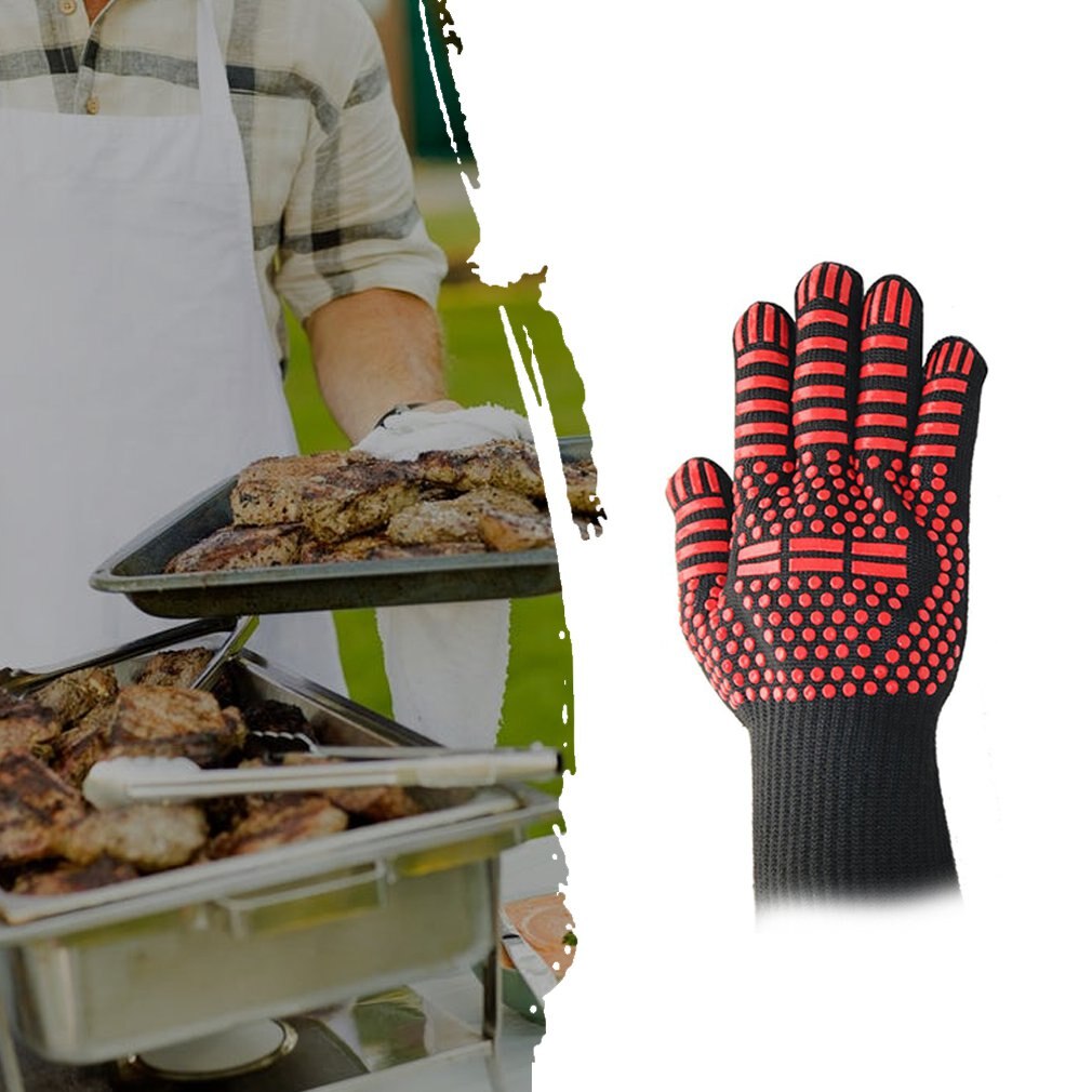 Højtemperatur varmebestandigt hjemmekøkken madlavning forsyninger mikrobølgeovn handske tyk skridsikker handske