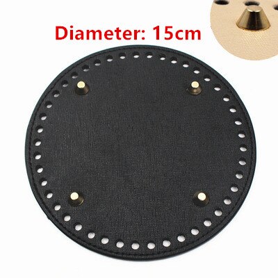 1 Pc Oval Long Round Leather Bottom with Holes Rivet for Knitted Bag PU Leather Bag Accessories DIY Woven Crochet Bag Bottom: F
