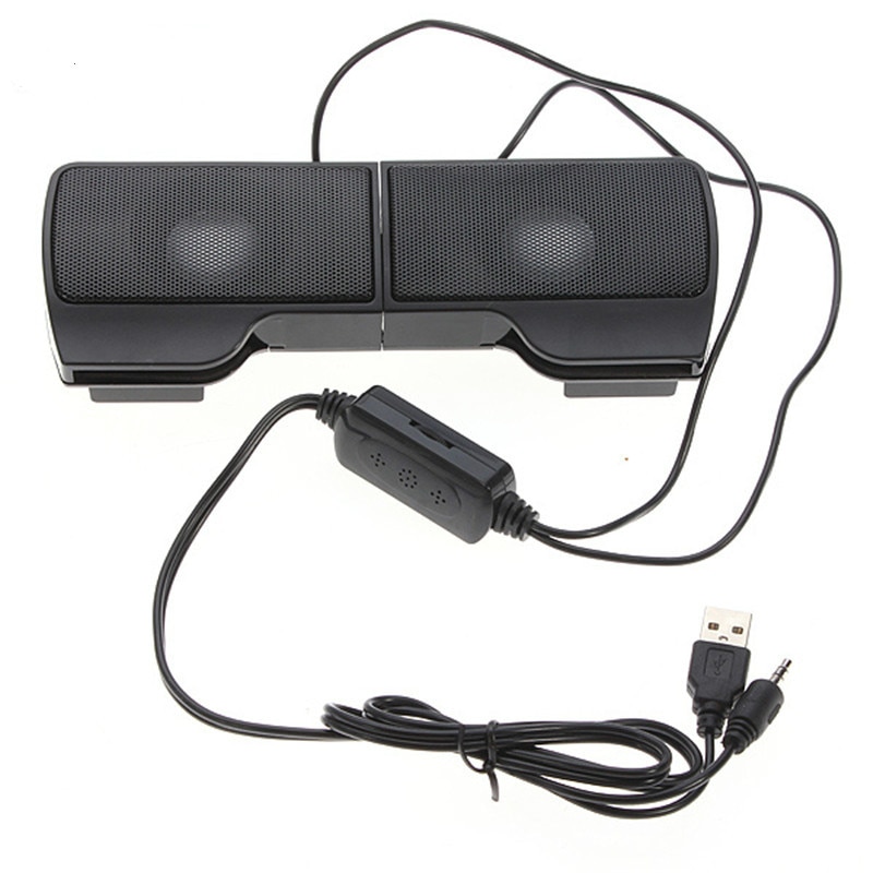 Plextone 1 Paar Mini Draagbare Clipon Usb Stereo Luidsprekers Lijn Controller Soundbar Voor Laptop Mp3 Telefoon Muziekspeler Pc Met clip