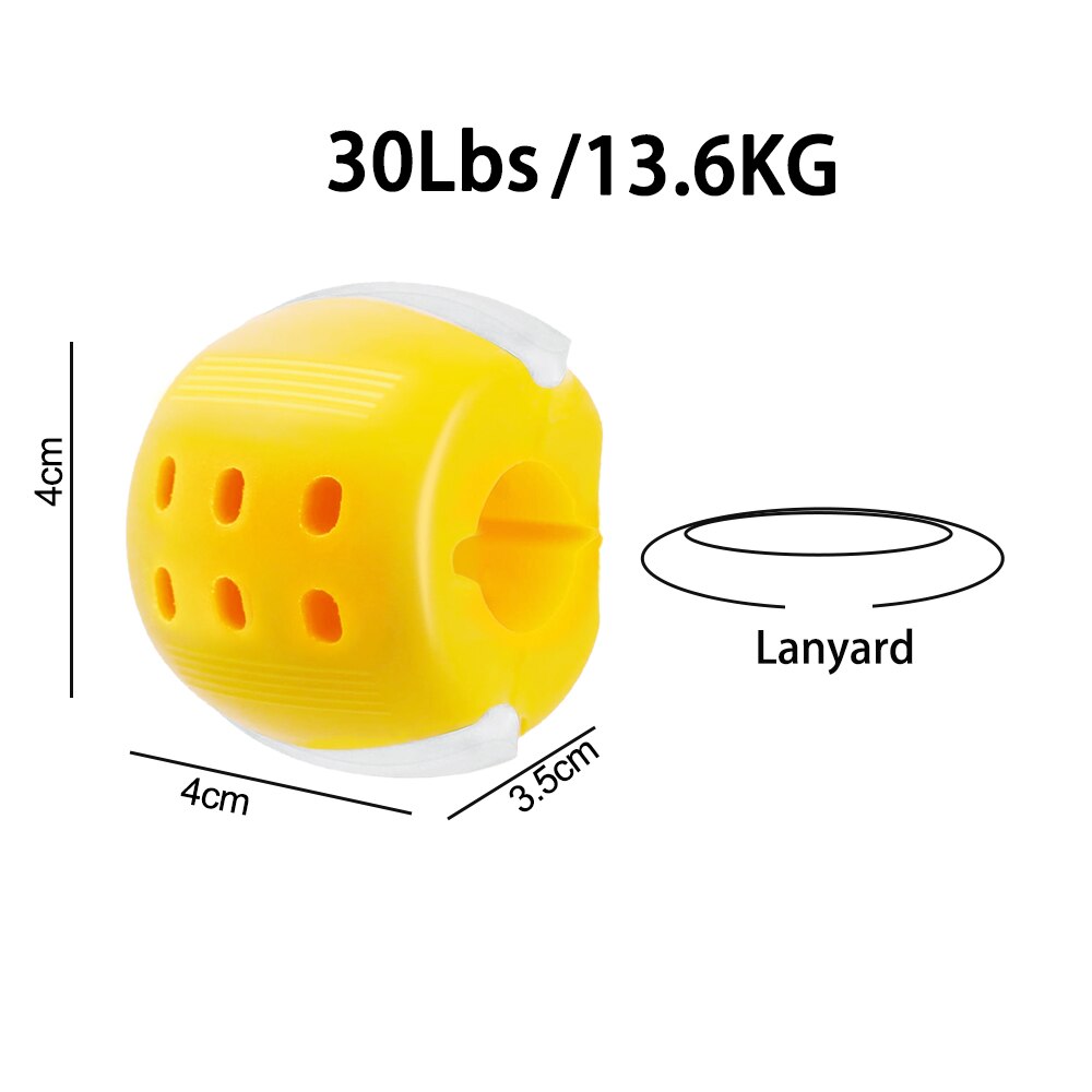 Jaw Exerciser Chew Ball Facial Jawline Trainer Masseter Training Fitness Ball Toning Jawrsize Bite Exercise for Neck Face: Yellow(30LBS)