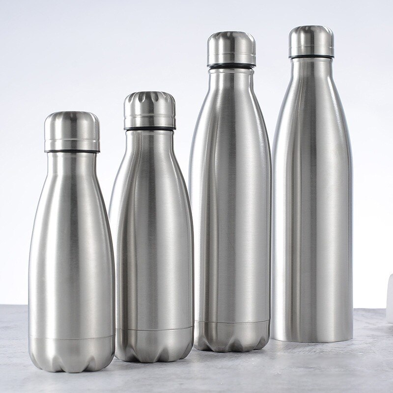 1000ml Sports Stainless Steel Water Bottle Single Wall Cold Water Cola Bottle Insulated Vacuum Flask for Kids School