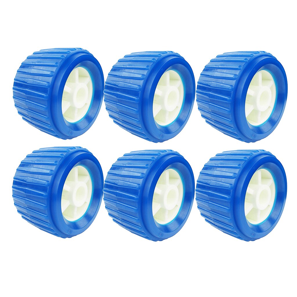 6pcs Heavy-Duty Trailer Roller Marine Ribbed Wobble Loader Trailer Hardware