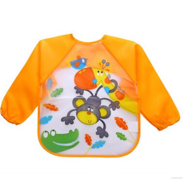 Cartoon Kinderen Slabbers Spuugdoekjes Lange Mouw Art Schort Dier Kiel Todders Waterdichte Burp Kleding Zachte Voeden Eet Slabbetjes: deer monkey