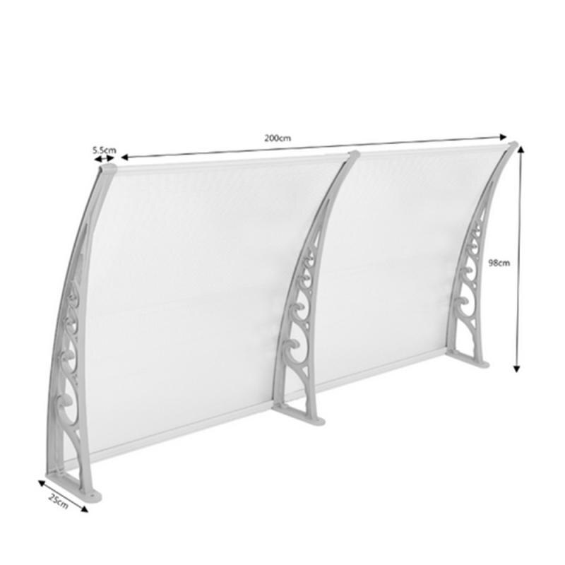 Top Easy To Install Awnings Outdoor POLYCARBONATE Front Door Window Awning Patio Cover Canopy Door Window Accessory HWC: 100x200cm