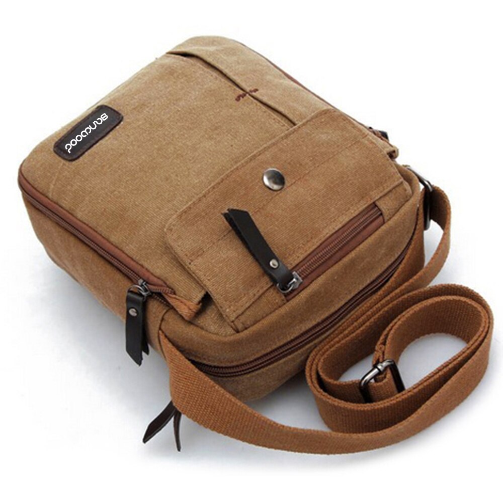 Eenvoudige Causale Canvas Rugzak Multifunctionele S Schouder Sling Bag: Coffee