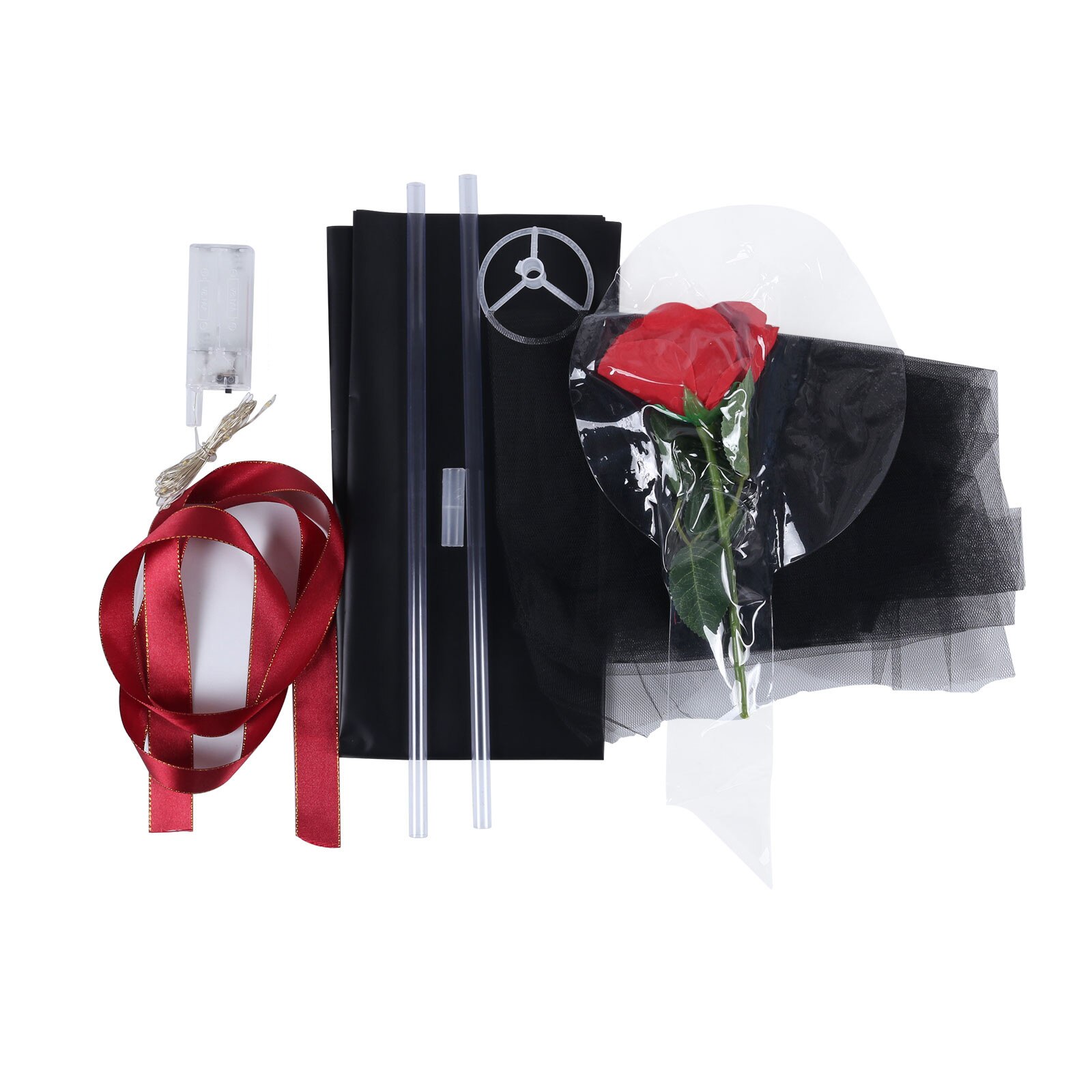 Diy Led Light Met Rose Bloem Ballonnen Verjaardag Bruiloft Decors Transparante Bloem Ballen Led Lichtgevende Ballon Rose Boeket #43