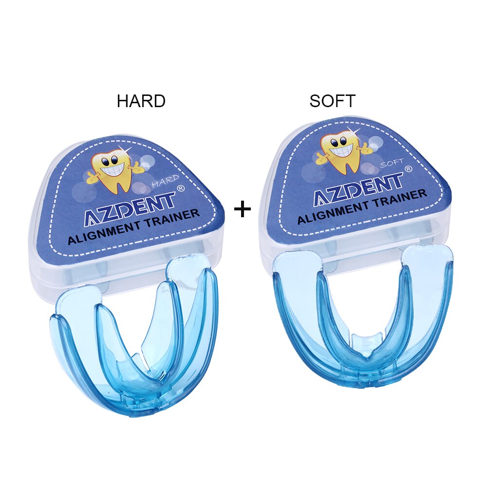Orthodontic Braces Dental Braces Instanted Silicone Smile Teeth Alignment Trainer Teeth Retainer Mouth Guard Braces Tooth Tray: BlueSoft With Hard