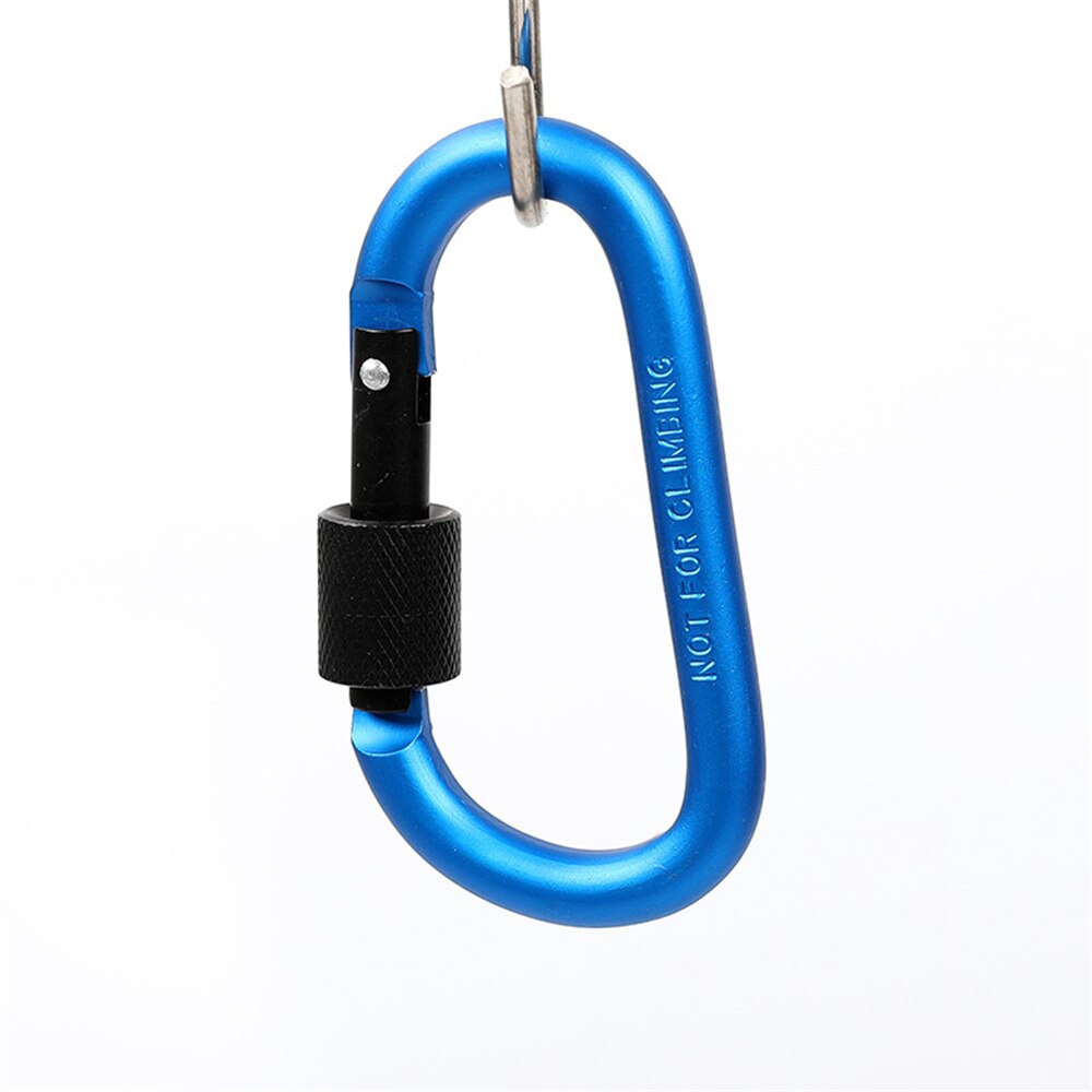 Outdoor Klimmen Aluminium D Vorm Gesp Karabijnhaak Survial Sleutelhanger Camping Klim Haak Clip Rugzak Gesp Sleutelhanger: HD911-Blue