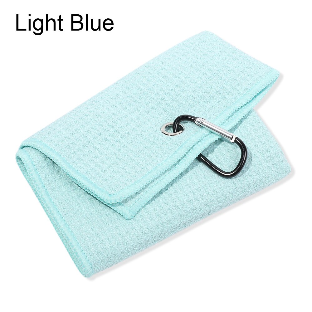 30*50Cm Microfiber Katoenen Handdoek Met Karabijnhaak Reinigt Clubs Golf Ballen Handen Reinigingsdoekjes Water Sport Zwembad accessoires: Light Blue