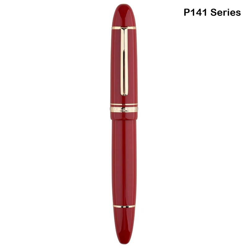 MAJOHN P140 Penna stilografica a pistone in metallo rame Pennino parasole Corpo in resina leggera trasparente Materiale scolastico di cancelleria PK 9019 X159: Blu / F