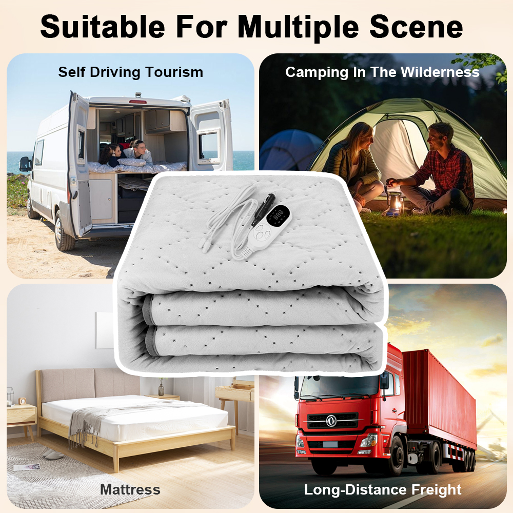 Coperte riscaldanti elettriche per auto 12V per camion da campeggio Veicoli fuoristrada Cuscinetti riscaldanti 120cmx150cm 70x180cm Riscaldatore per sedili per l'inverno