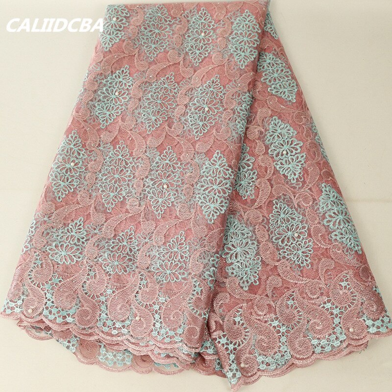 DIY Mesh Lace Fabric Embroidery Lace African Fabrics 5Yards Fabrics For Wedding Dress French Lace Fabric Women
