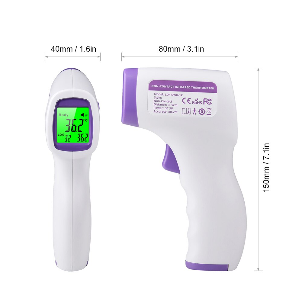 Ear Forehead Digital Thermometer Infrared Thermometer Non-contact Thermometer Body Object Temperature Measure for Baby Kid Adult