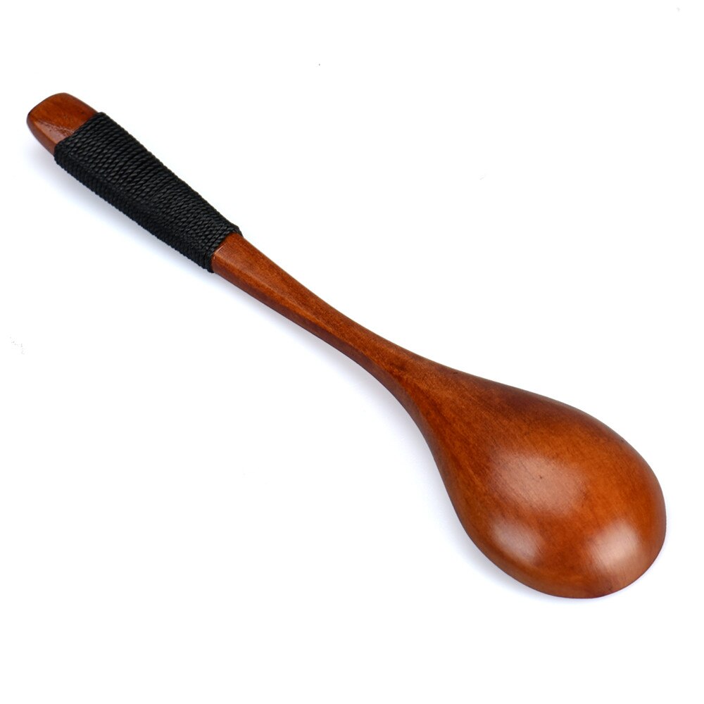 Cuchara de madera de 14cm, utensilio de cocina de bambú, herramienta de madera para sopa, cucharadita de Catering para Kicthen, novedad,