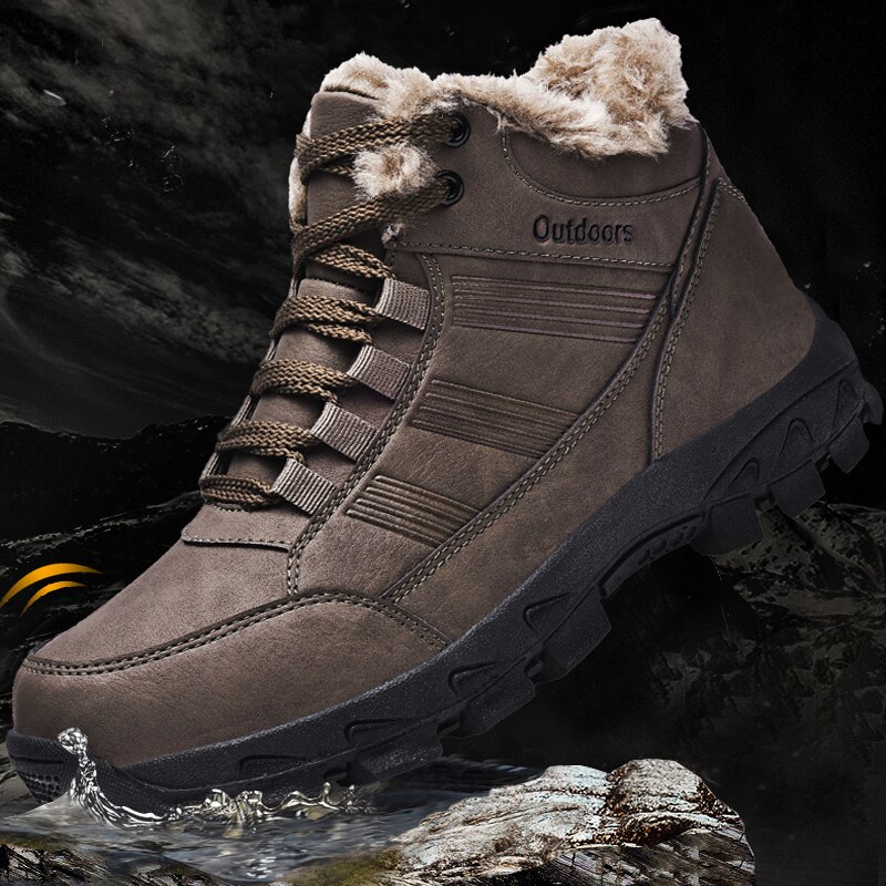 Mannen Winter Laarzen Outdoor Warme Snowboots Mannen Winter Mannelijke Outdoor Wandelschoenen Zeer Warme Waterdichte Enkellaarsjes mannen Schoenen