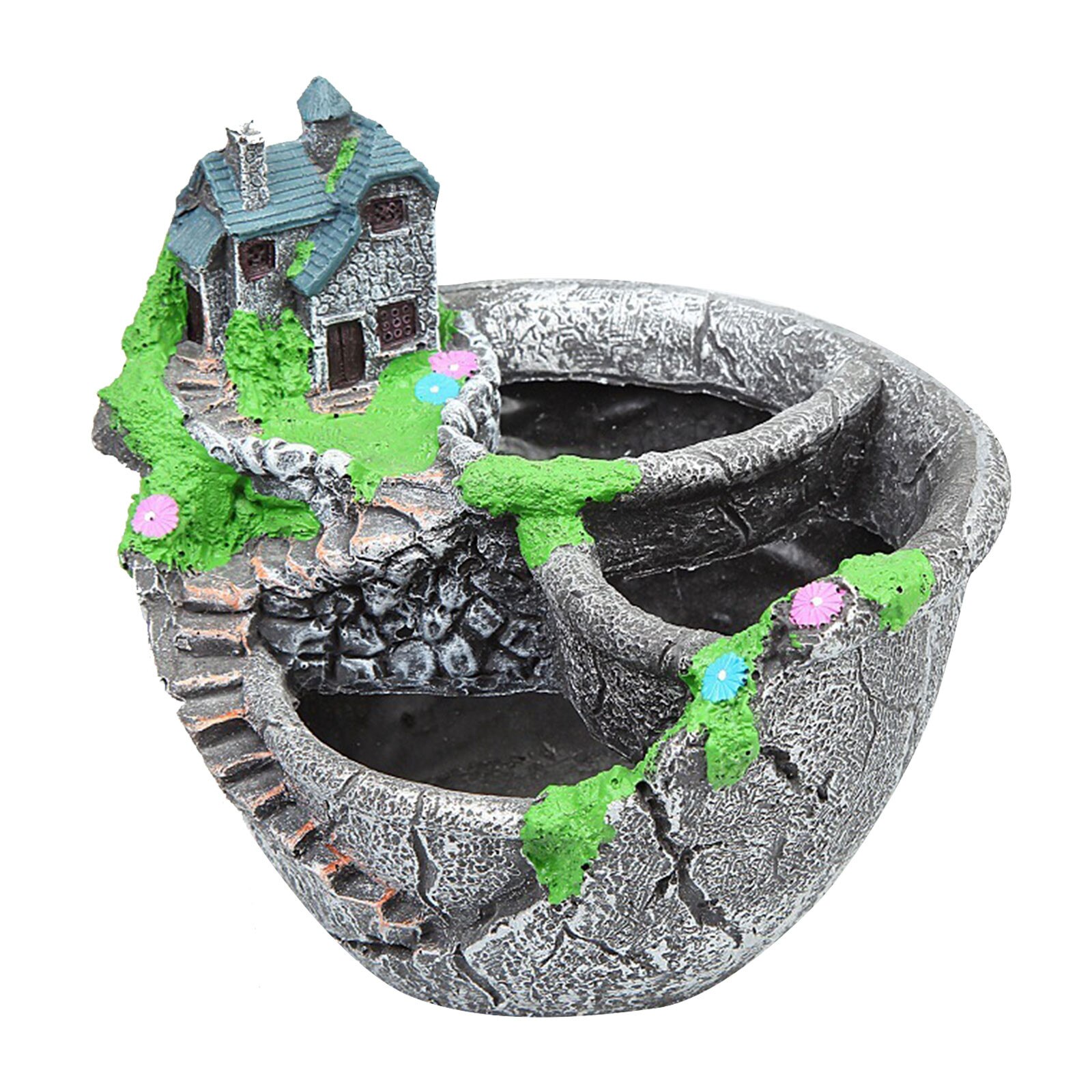 40# Resin Flowerpot Succulent Plants Planter Flower Pot Desktop Potted Holder Home Garden Decoration Bonsai Pots Plants Holder