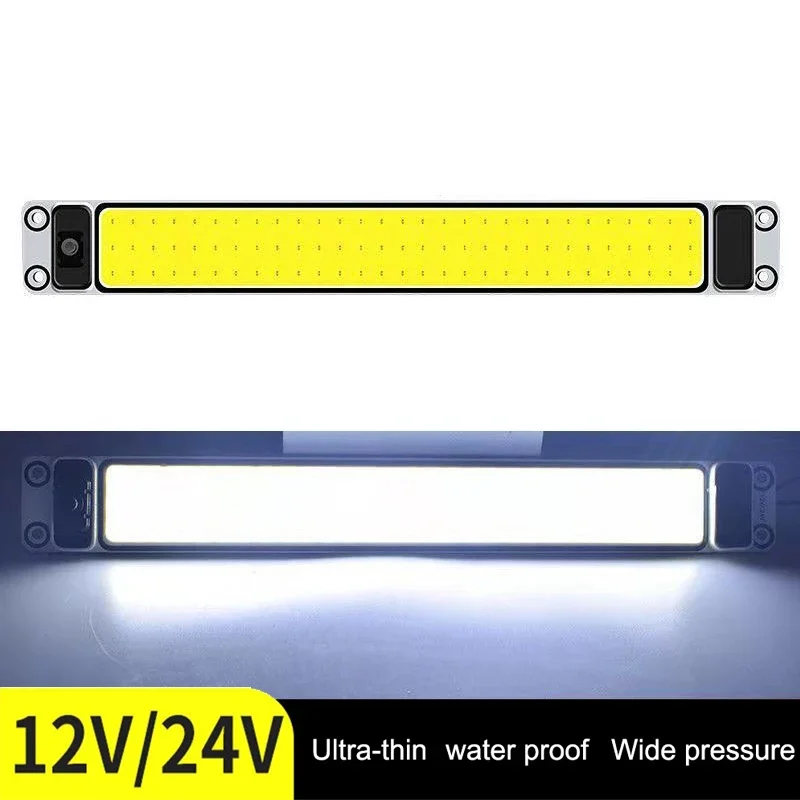 12V-24V Universal Car Interior Readling Lamp COB 108SMD LED Panel Dome Light High Brightness Bulb Truck Waterproof Lamp: DEEP BLUE