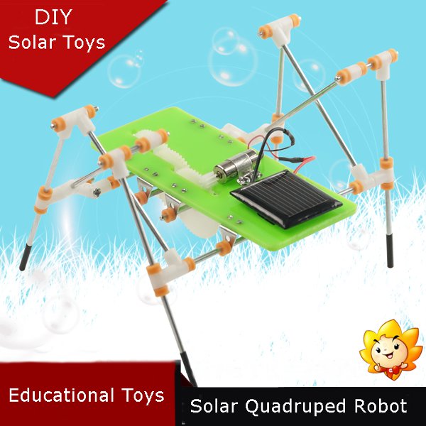 JIMITU Funny DIY Assembling Puzzle Toys Educational Toys Solar Quadruped Robot Funny Toys For Children Adult