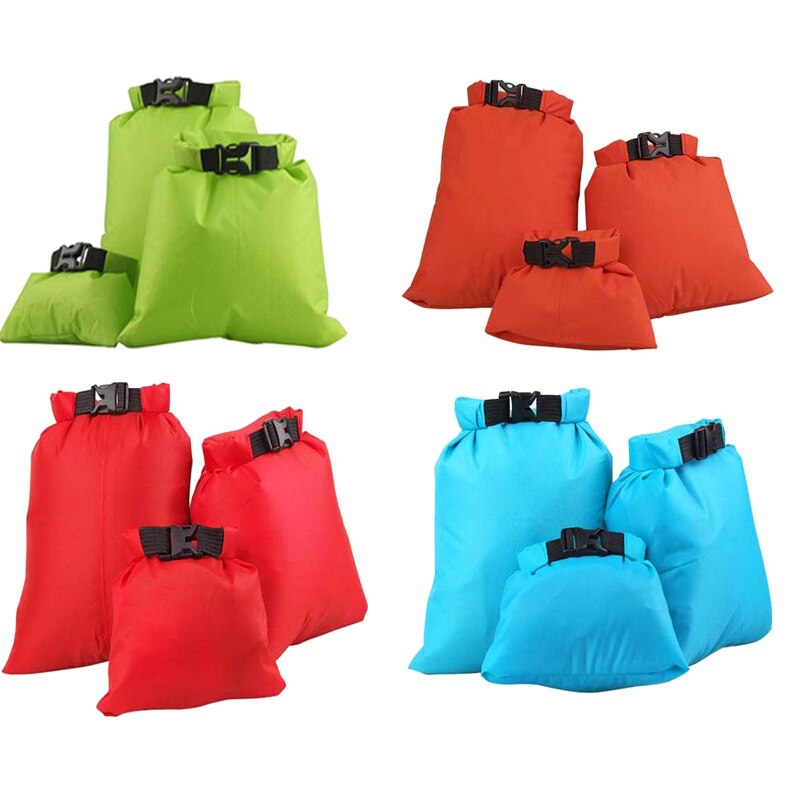 Small Size Light Weight Portable PVC Waterproof Bag Travel Storage Bag for Summer Travel Beach Drift Camping 3Pcs LDF668