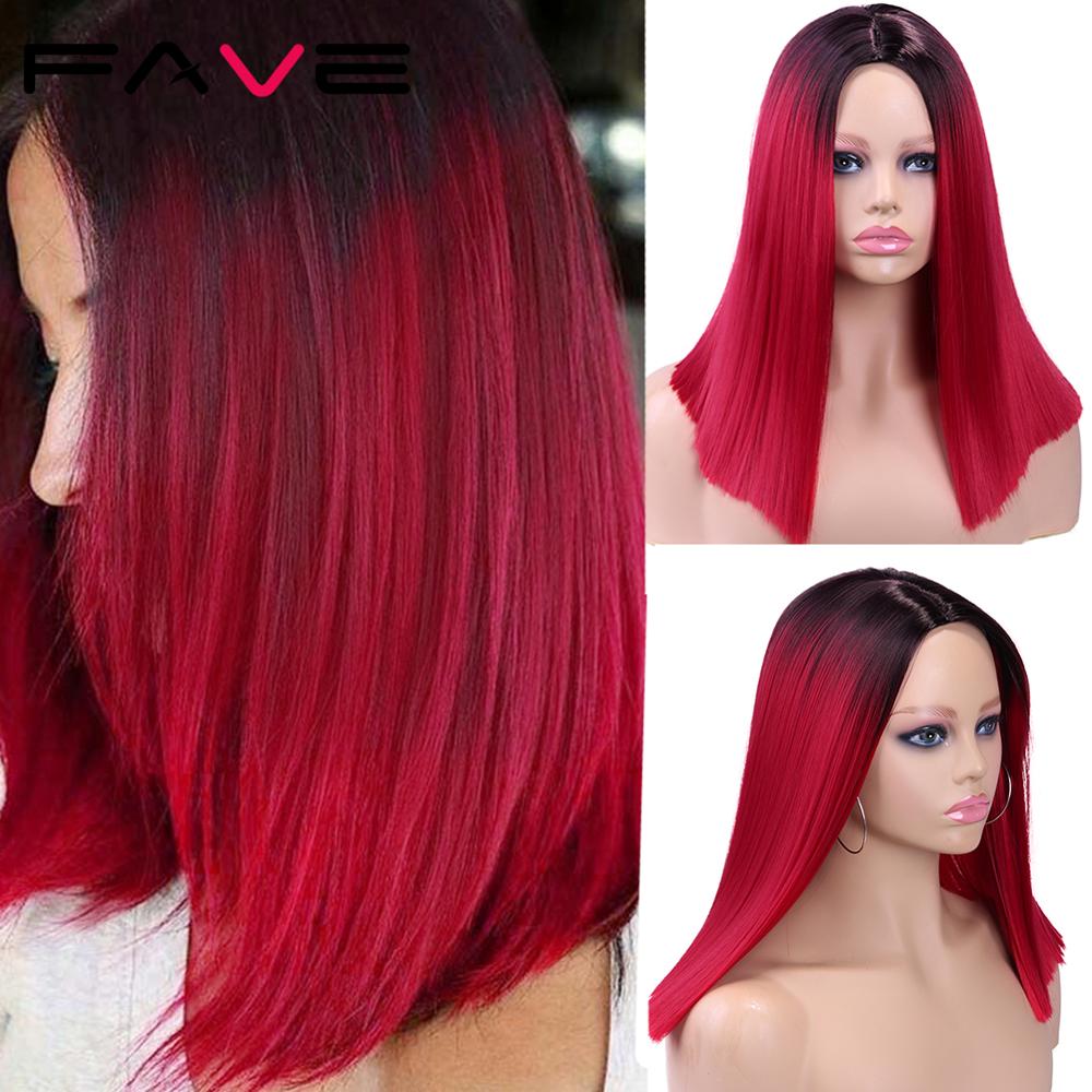 Yndlings syntetisk bob paryk lige sort rød pink blå grå orange farve varmebestandig fiber syntetisk cosplay festhår til kvinder