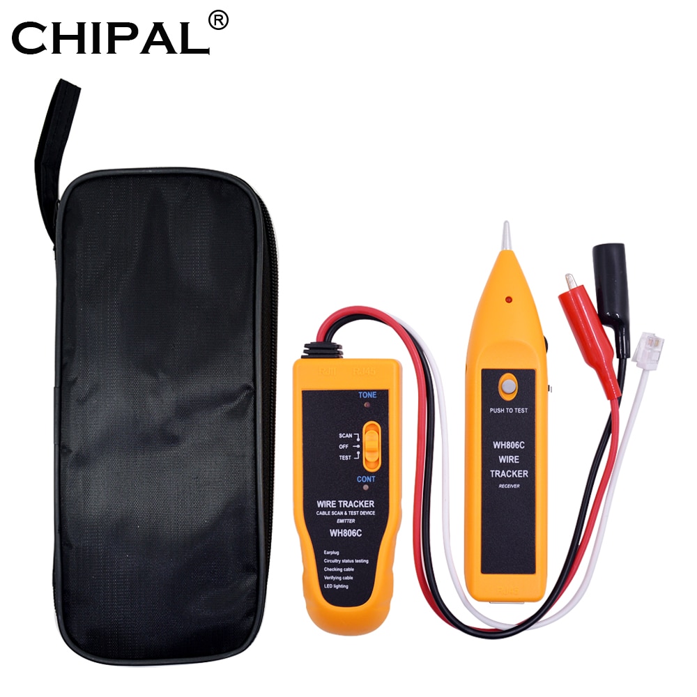 CHIPAL – testeur de câbles WH806C pour réseau Ethernet Lan, détecteur de câbles pour réseau téléphonique Cat5 Cat6 RJ45 RJ11,