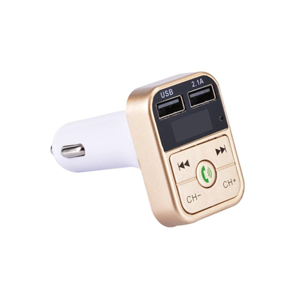 Handsfree Universal Car Audio Modulator Wireless Handsfree Fm Transmitter Lcd Mp3 Player USB Car Charger: Tyrant Gold