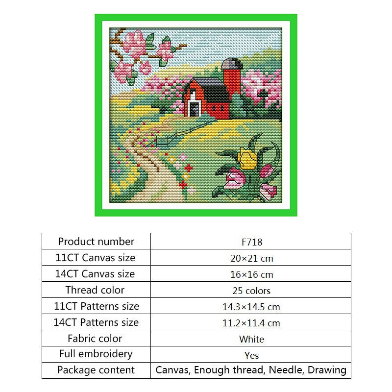 Four seasons aida tyg 14ct 11ct count print canvas broderi kit handarbete broderi mönster gör det själv hantverk korsstygn set: Korsstygn -f718 / 14ct tryckt duk