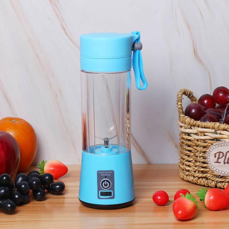 Batidora eléctrica portátil, batidora, botella Usb, Mini batidora de alimentos de frutas, Extractor, fabricante de alimentos, batidora, taza: Azul / 6 blades