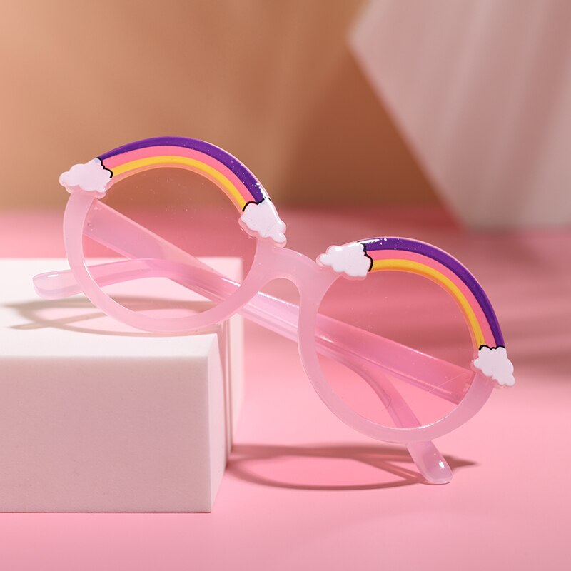 Baby Zubehör freundlicher Jungen Mädchen freundlicher Sonnenbrille, Regenbogen aufbringen Anti-Uv Sonnenbrille Fotografie Requisiten für Jungen und Mädchen: hell Rosa