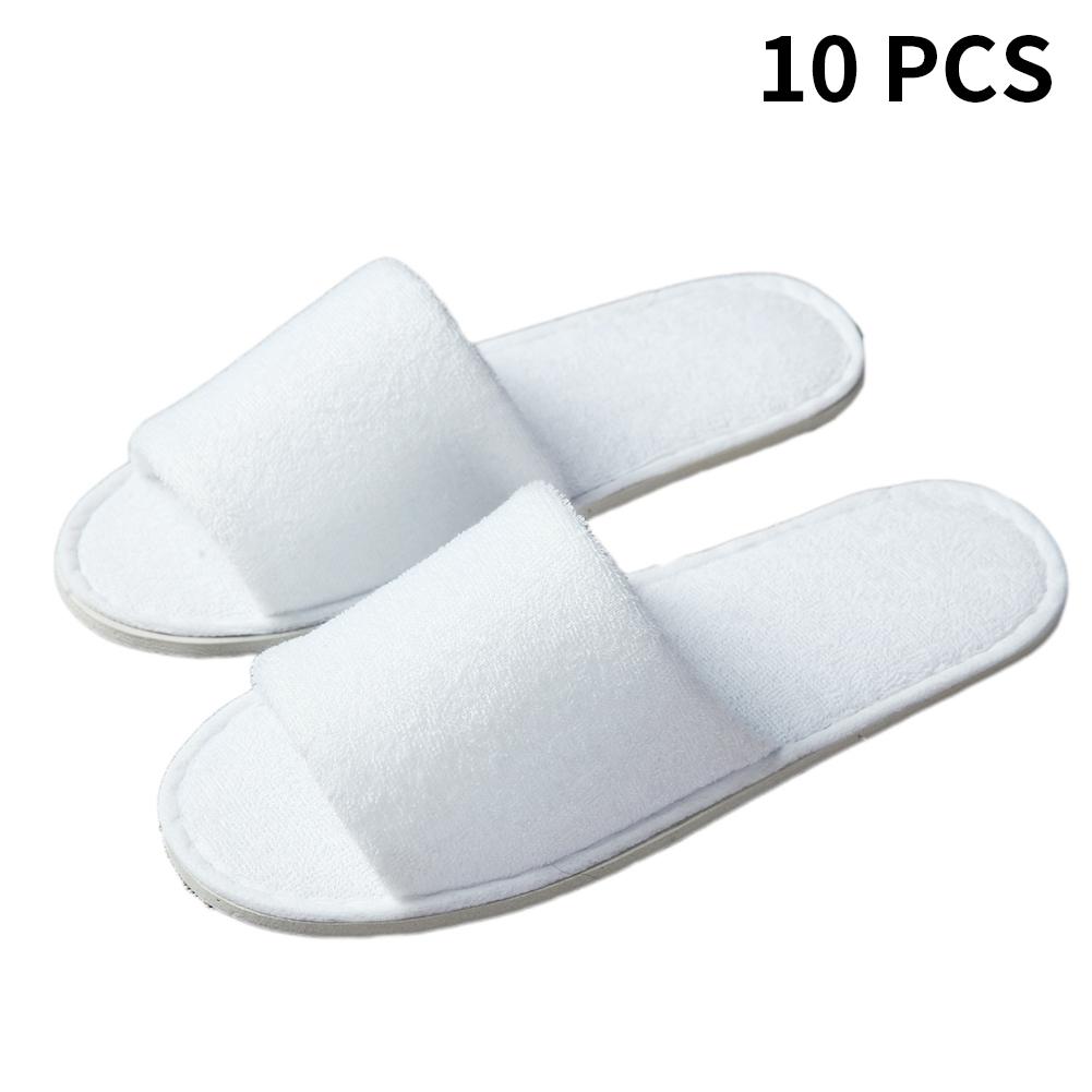 1/10 stuks thuisgasten hotel slippers reizen witte katoenen draagbare wegwerp slippers salon spa binnen slippers voor mannen en vrouwen: Mamifu 10 stuks