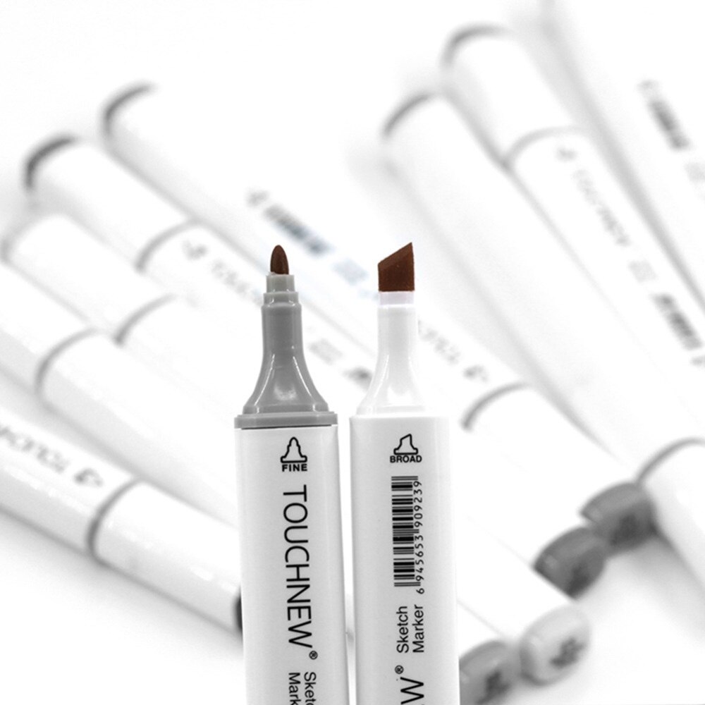 6 Pcs Grey Kleuren Art Markers Dubbele-Tip Sketch Markers Alcohol Gebaseerde Inkt Tonen Art Supplies