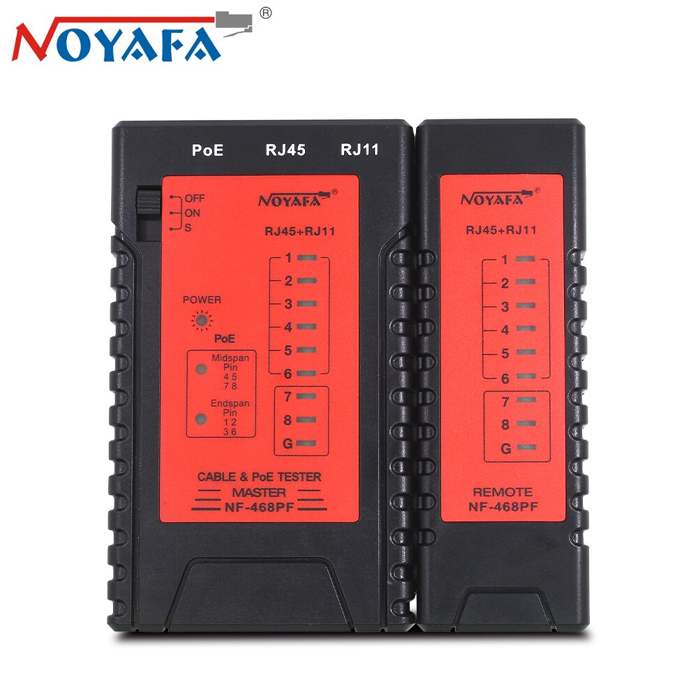 NOYAFA – détecteur de continuité de câble NF-468PF, Original, testeur de câble PoE RJ11 RJ45, détecteur de réseau Ethernet
