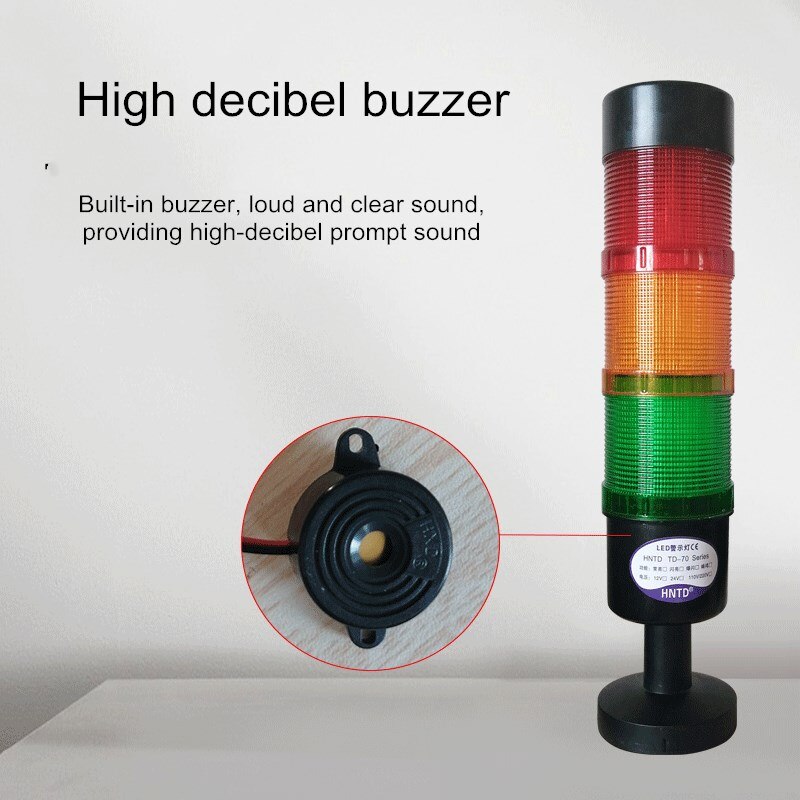 Dia 70mm LED Stack Lamp Industrial Signal Tower Alarm Caution Light Multi-layers Safety Buzzer Sound Warning Light for Machines