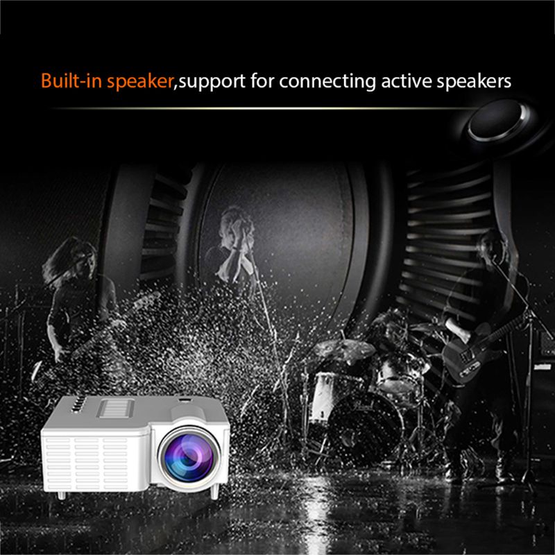 UC28C Mini Portable Video Projector 16:9 LCD Projector Media Player Black for Smart Phones Home Theater Cinema Office Supplies