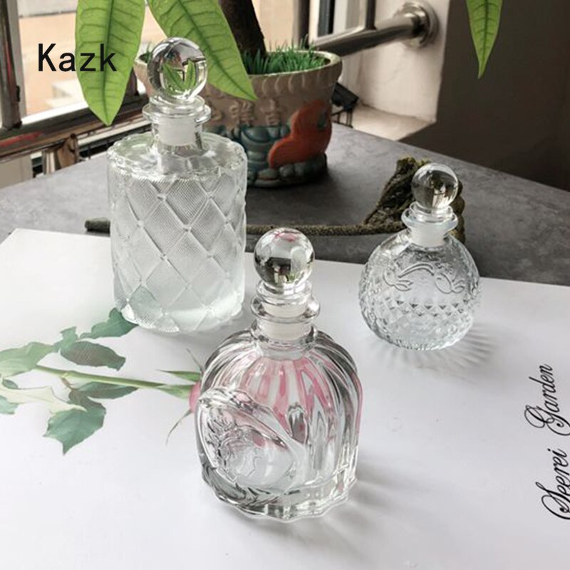 Flacon de parfum en Relief losange français, bouteilles en verre de cristal simples, stockage d&#39;essence d&#39;aromathérapie, Vintage, ornement de bouteille de commode