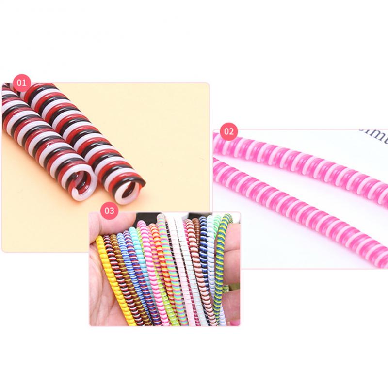 1.4m kabel opruller wire beskyttelse etui data linje beskyttelse fjeder reb garn til iphone android usb ladekabel cover