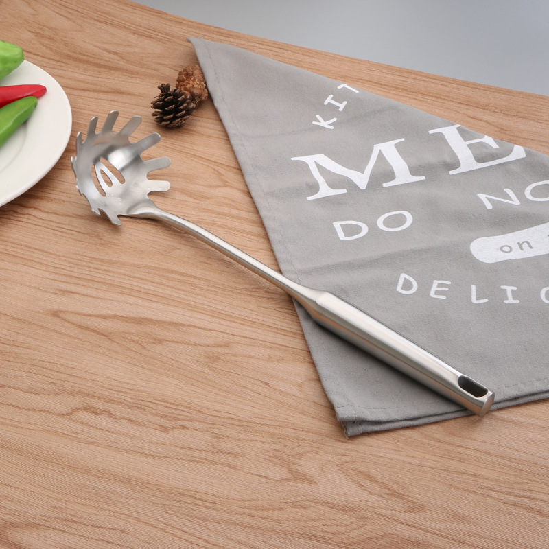 Stainless Steel Cooking Utensils 304 Tableware Spoon Turner Rice Colander Shovel Pasta Server Strainer Kitchen Tools Set: Pasta Server