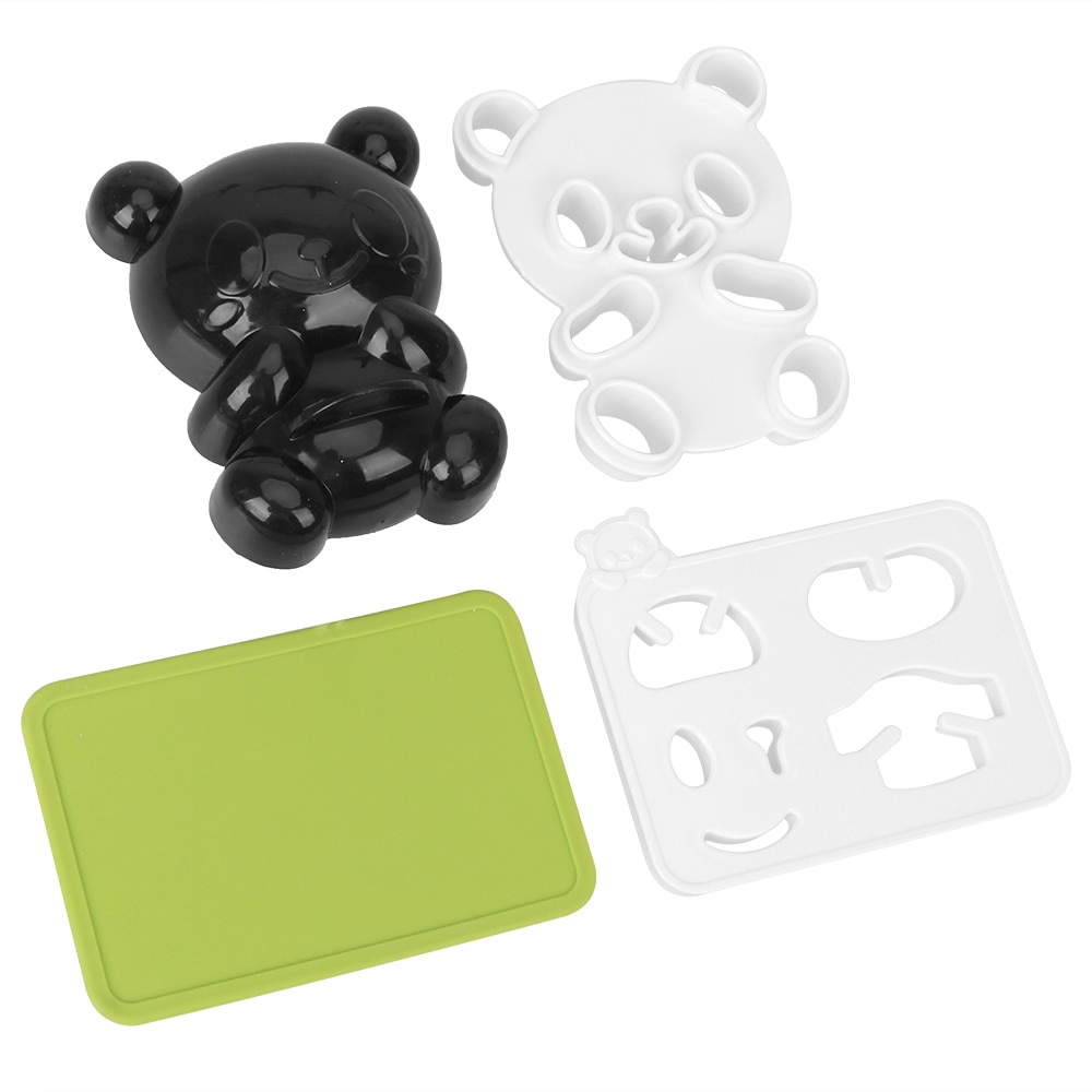 Niceyard 4 in 1 baby panda sushi form sandwich toast cutter form gør det selv panda onigiri rismaskine tørristet tang skæresæt