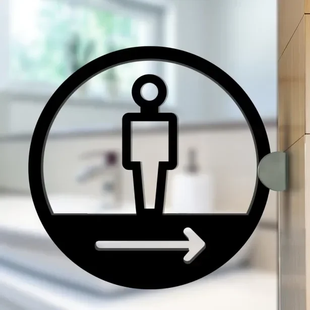 Door Sign Double-sided Side Mounted Restroom Reminder Sign Men's and Women's Bathroom Signage Acrylic Hotel WC Toilet Signage: Rose Golden