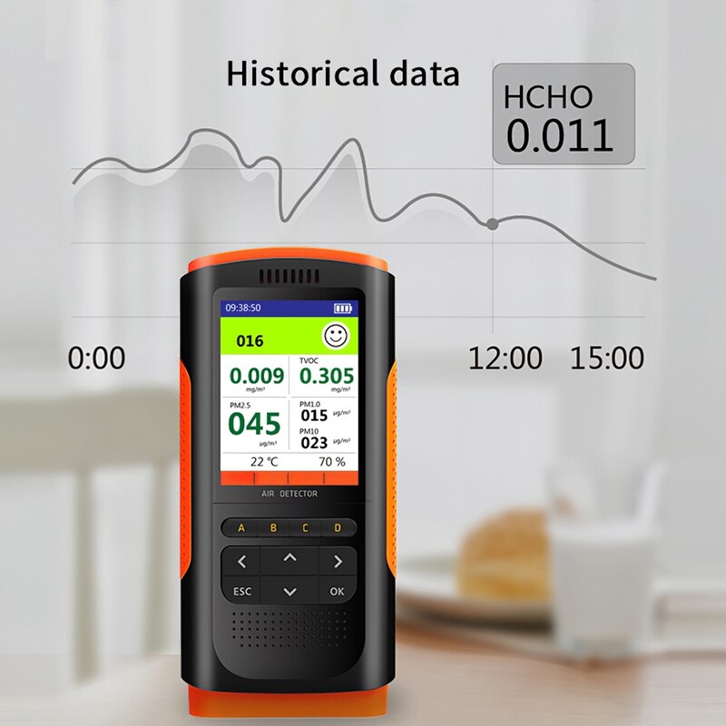 Formaldehyde Detector Air Monitor PM 2.5 Portable Display Air Pollution Meter Mini Dust Tester For Home Car