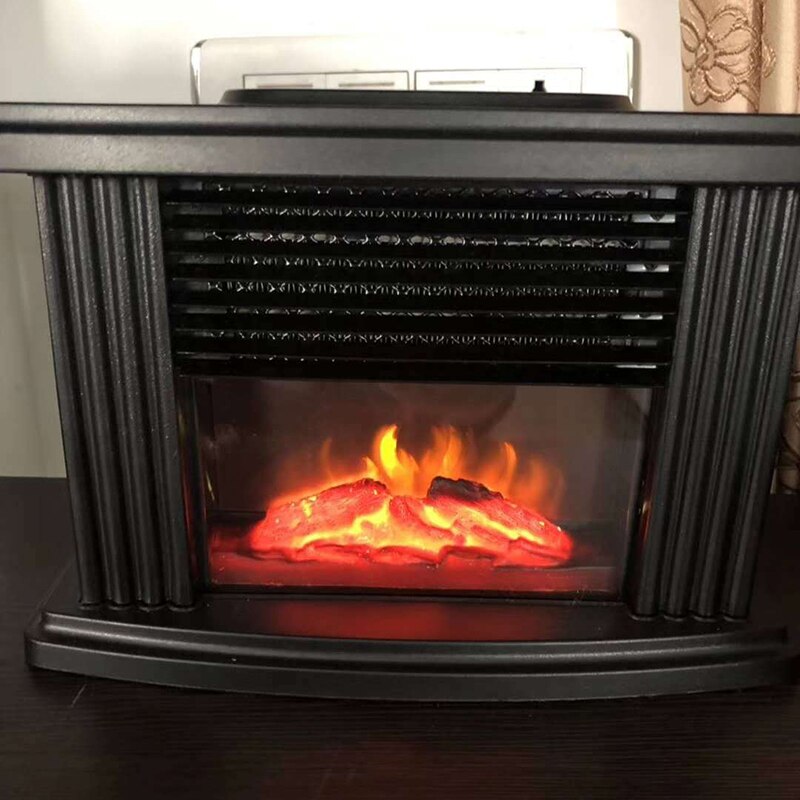Electric Fireplace Heater Portable Household Heater Desktop Flame Heater Stove 1000W Warmer Air Fan For Living Room EU Plug