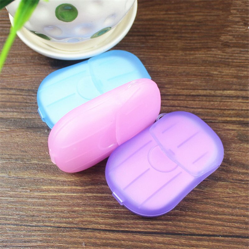 1 pc Doos Draagbare Wassen Slice Sheets Hand Bath Travel Scented Schuimende Papier Zeep