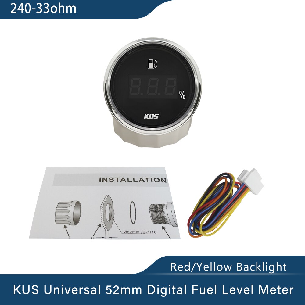 KUS 240-33ohm Digital Fuel Level Gauge Oil Tank Level Indicator for Car Boat Truck Marine Yacht Fuel Level Sensor