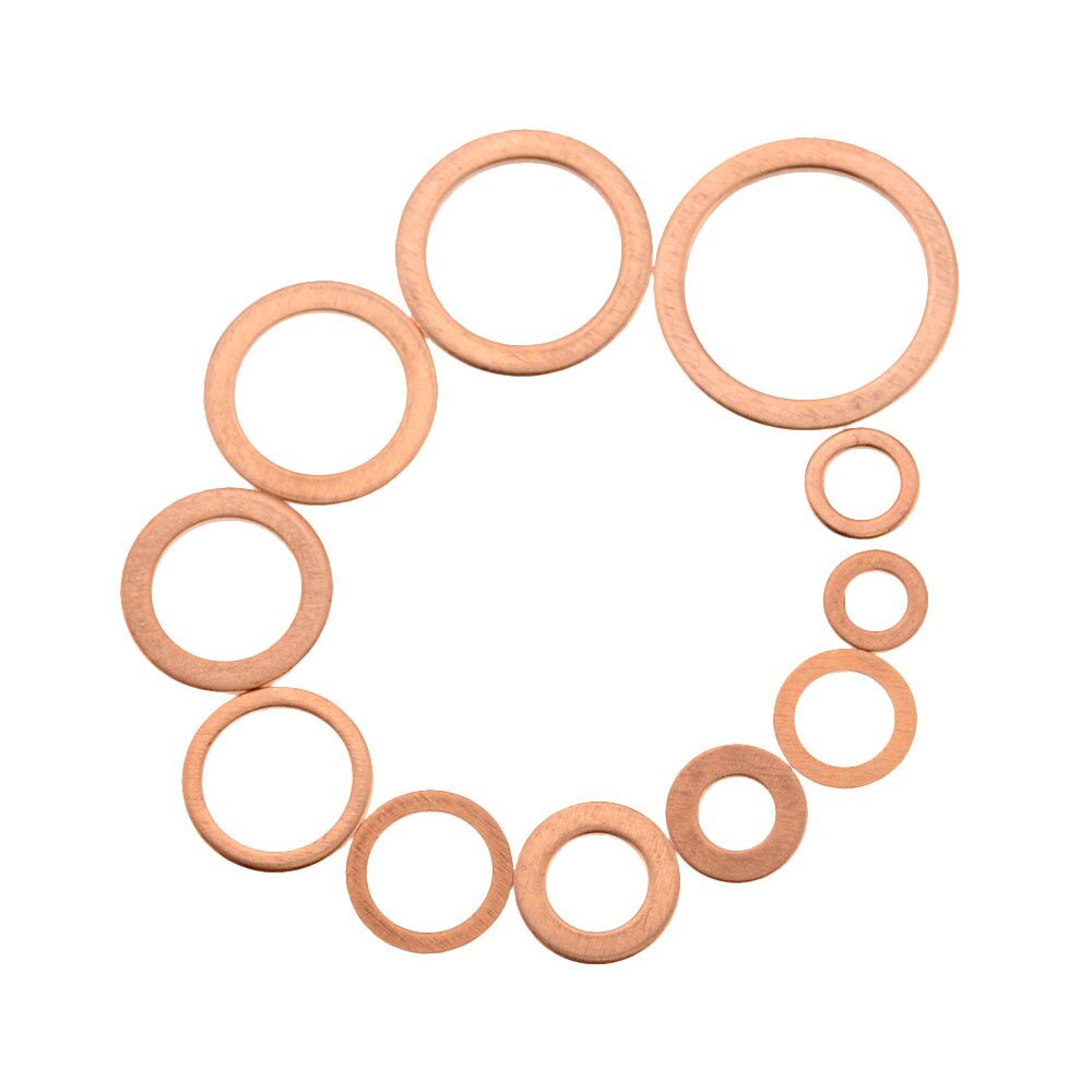 300Pcs M5 M6 M8 M10 M12 M14 M16 M20 Copper Sealing Solid Gasket Washer Sump Plug Oil metal flat washer O-shaped copper washer