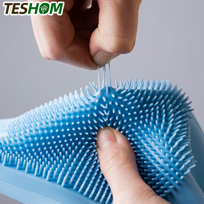 Luvas de limpeza para lavar louça, luvas mágicas de silicone para lavar louças para casa cozinha ferramenta de limpeza, 1 par