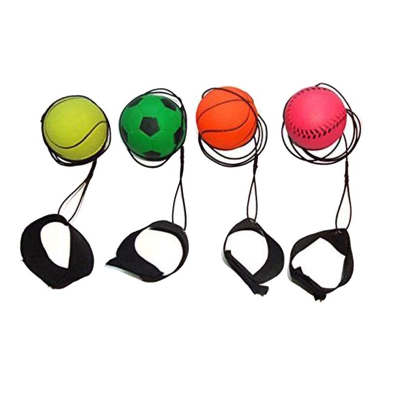Balle élastique en caoutchouc avec bande de doigts rebondissante, exercice du poignet, balles à rebond, jouets éducatifs pour enfants