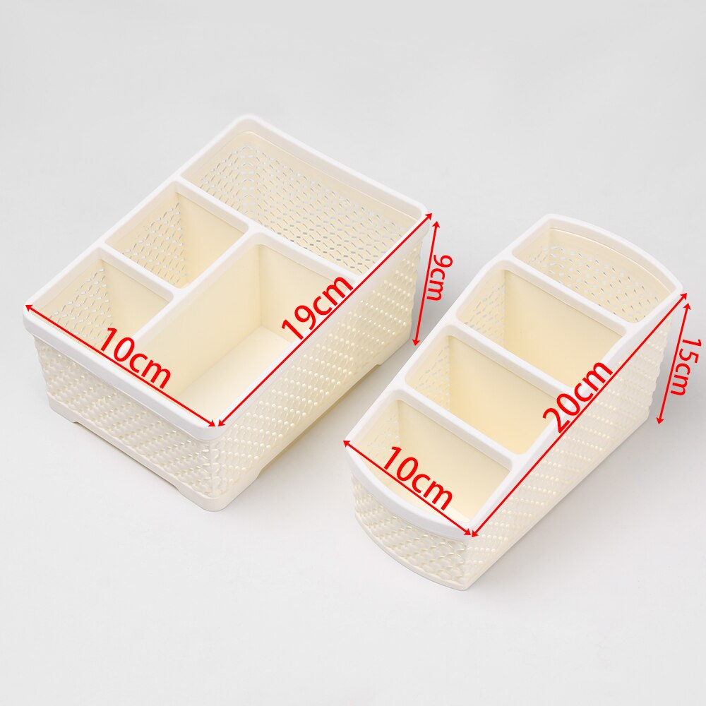 1pc rotan gevlochten multi-grid houder desktop organizer opbergdoos bureau afwerking bureau decoratie kantoorbenodigdheden schoolbenodigdheden