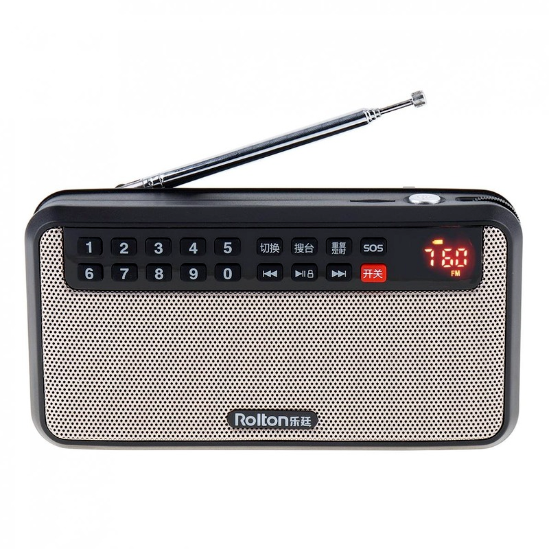 MIni Stereo MP3 player mini portable audio speaker FM radio and LED display compatible TF card music playback LED flashlight