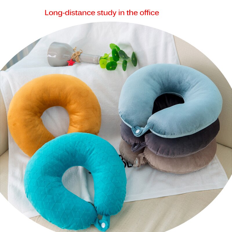 Sammet u-formad långsam rebound minne skum kudde nackkuddar hälsovård nackstöd för kropp kontor flygbil reser praktiskt