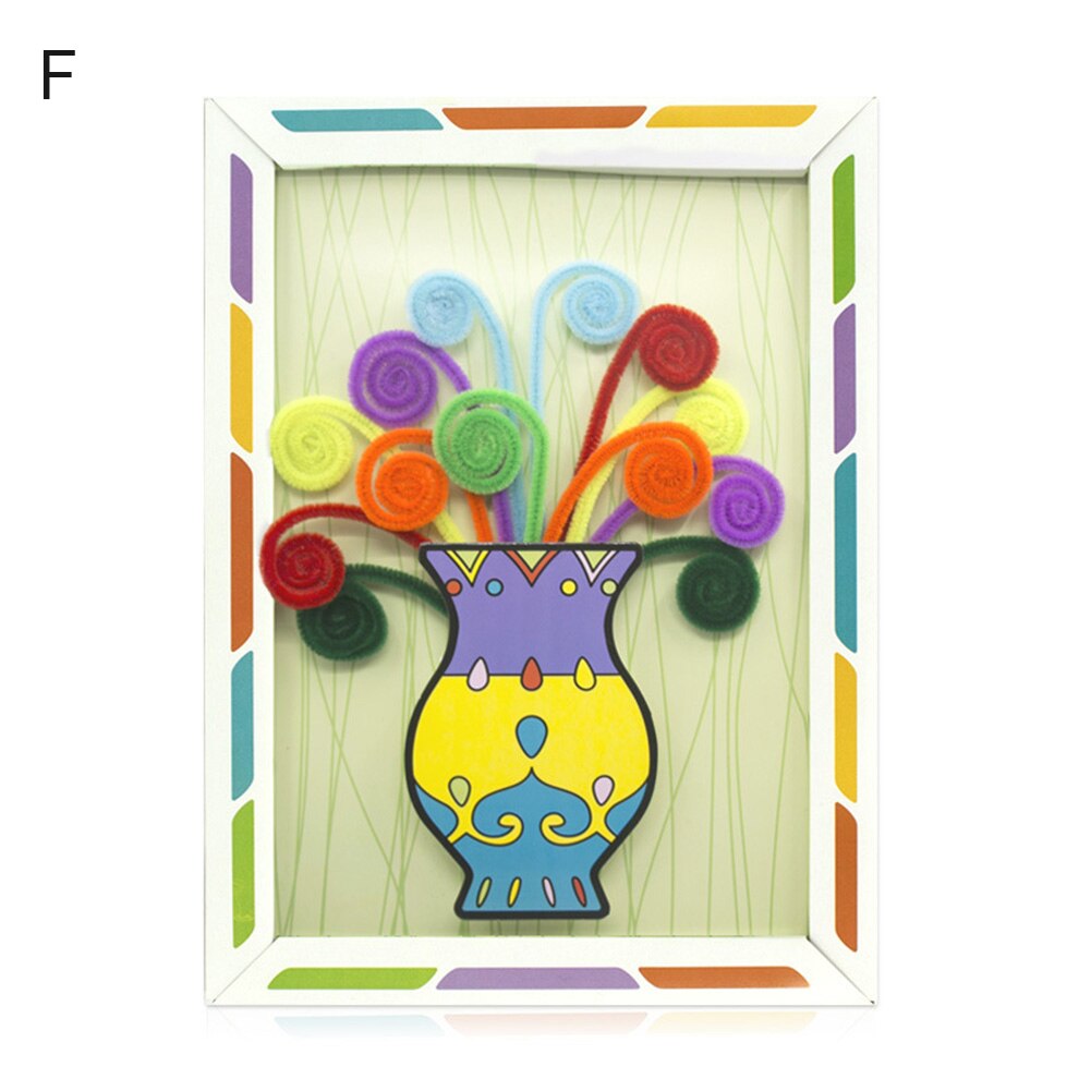 Kindergarten DIY Handmade Button Bouquet Paper Frame Illustration: F